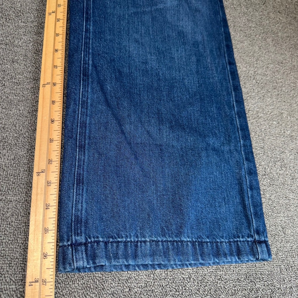Buffalo David Bitton Allison High Rise Wide Leg Cropped Jeans W33 Blue Cotton - Picture 8 of 10